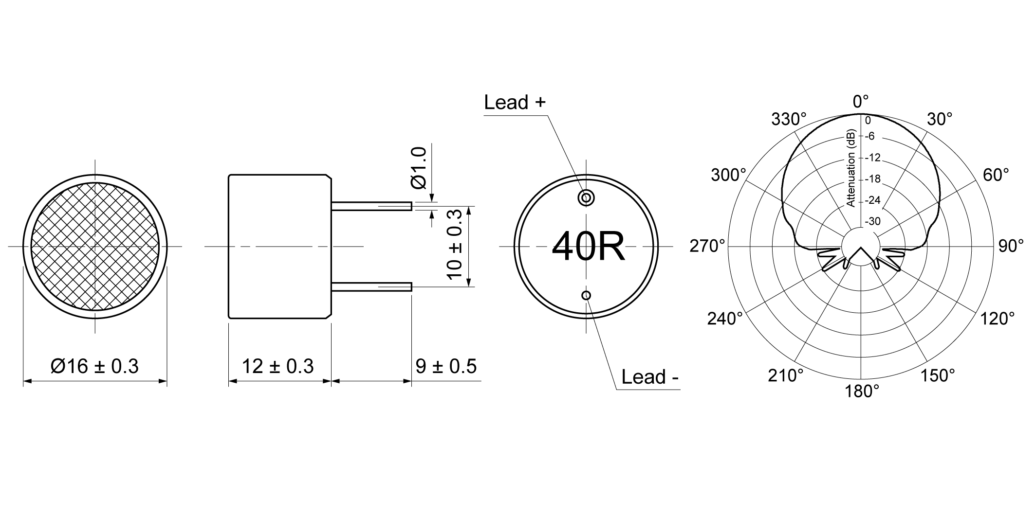 UO16-R40ABP Mechanical Drawing